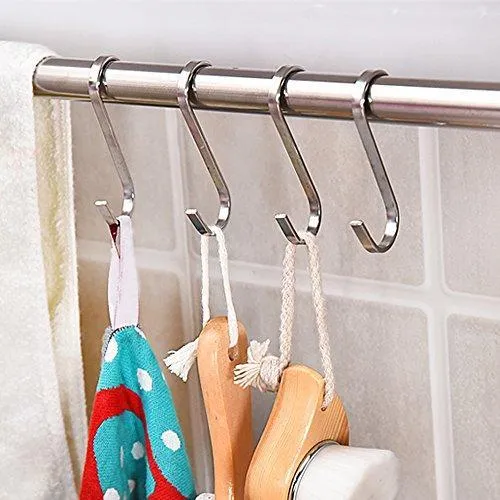 24 Pack ESFUN 4.4 inch Large 304 Stainless Steel S Hooks for Hanging Indoor and Outdoor Rustproof