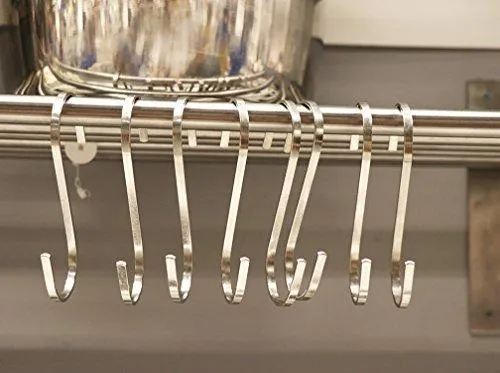 24 Pack ESFUN 4.4 inch Large 304 Stainless Steel S Hooks for Hanging Indoor and Outdoor Rustproof