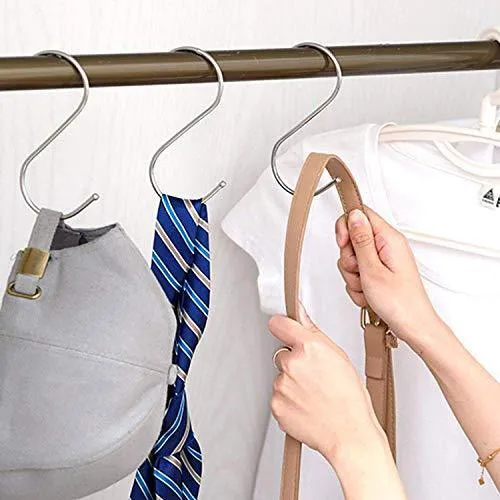 24 Pack ESFUN Round S Shaped Hooks 4 inch Hangers for Kitchen, Bathroom, Bedroom Closet Rod and Office