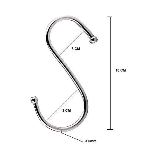 24 Pack ESFUN Round S Shaped Hooks 4 inch Hangers for Kitchen, Bathroom, Bedroom Closet Rod and Office
