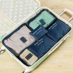 6pcs Travel Bags Waterproof Clothes Storage Luggage Organizer Pouch Packing Cube