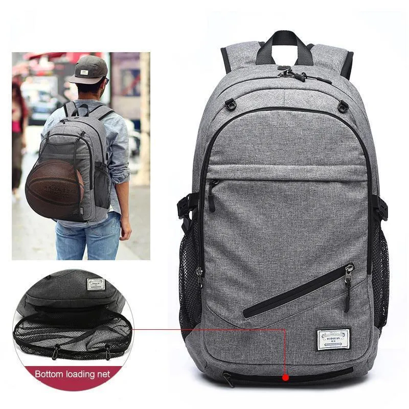 & USB Only available now Free shipping discount Sports W/Ball Port Net Backpack