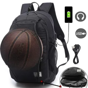 & USB Only available now Free shipping discount Sports W/Ball Port Net Backpack