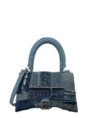 Balenciaga Denim Patchwork Small Hourglass Bag