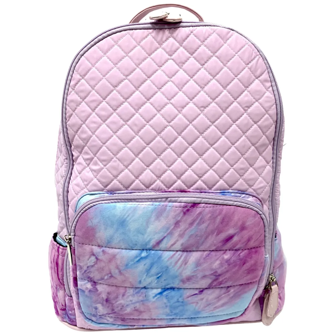 Bari Lynn Pastel Tie Dye Puffer Backpack