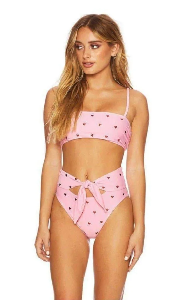 Beach Riot Metallic Heart Penny Bikini Top