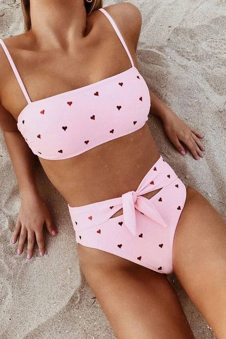 Beach Riot Metallic Heart Penny Bikini Top