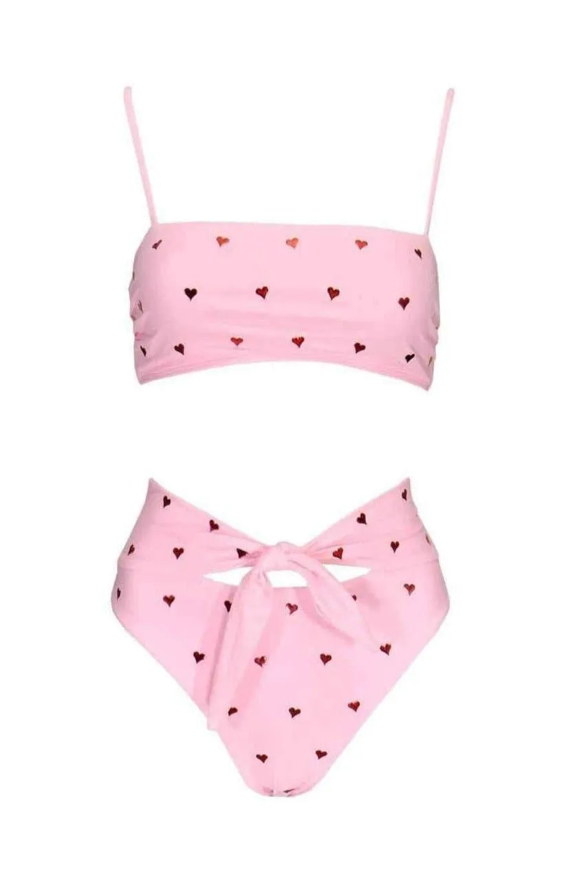 Beach Riot Metallic Heart Penny Bikini Top