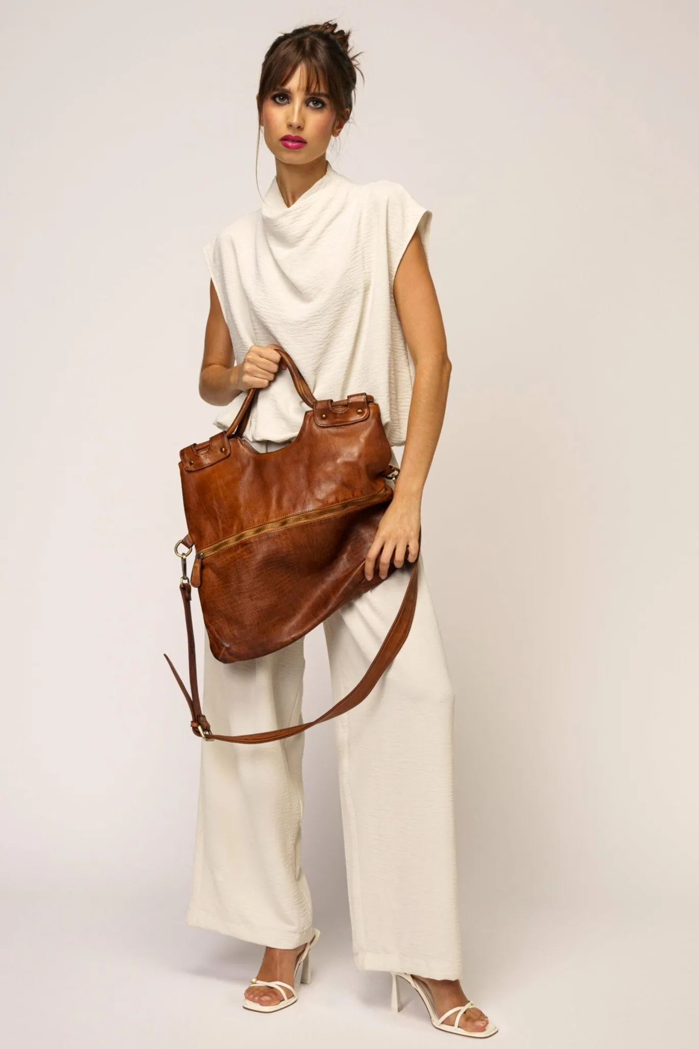 Bella Foldover Tote - Cognac Rocks - Canada