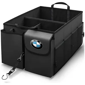 Car Trunk Organizer - Collapsible, Custom fit for All Cars, Multi-Compartment Automotive SUV Car Organizer for Storage w/ Adjustable Straps - Car Accessories for Women and Men KX12993