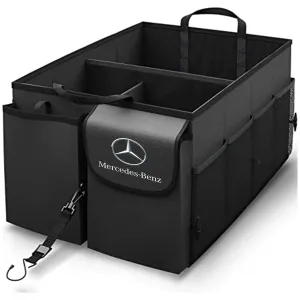 Car Trunk Organizer - Collapsible, Custom fit for All Cars, Multi-Compartment Automotive SUV Car Organizer for Storage w/ Adjustable Straps - Car Accessories for Women and Men MB12993