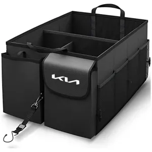 Car Trunk Organizer - Collapsible, Custom fit for All Cars, Multi-Compartment Automotive SUV Car Organizer for Storage w/ Adjustable Straps - Car Accessories for Women and Men UE12993