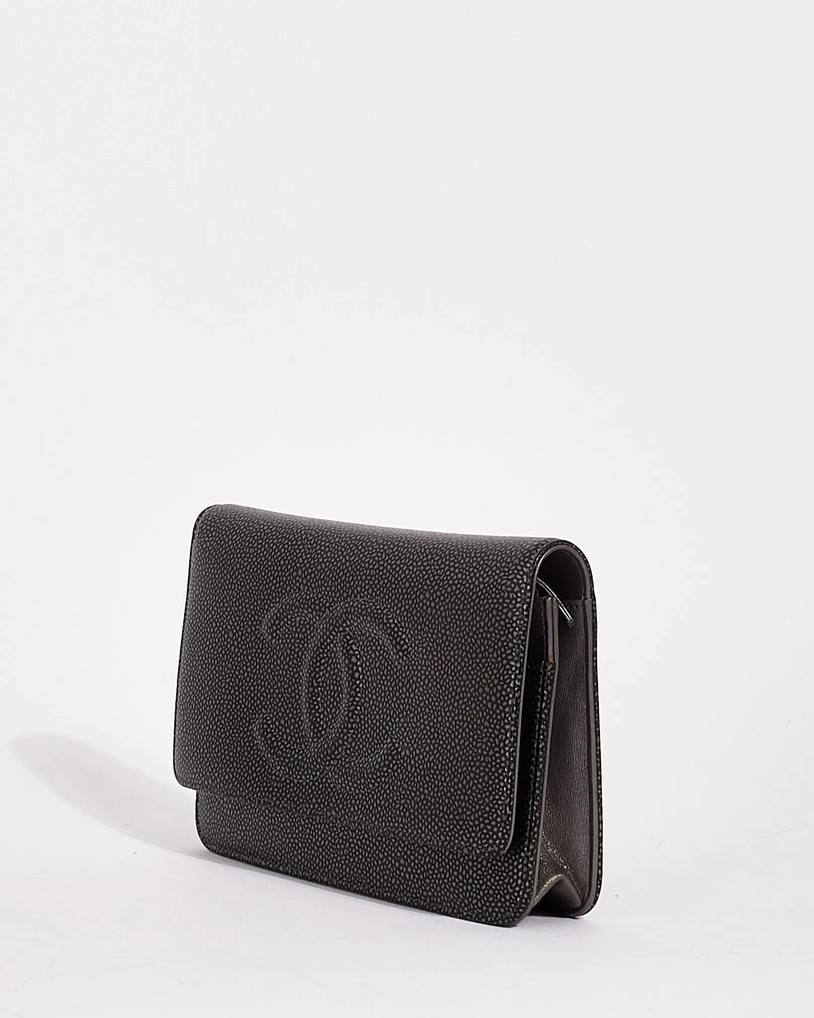 Chanel Dark Metallic Caviar Leather Timeless Wallet on Chain SHW