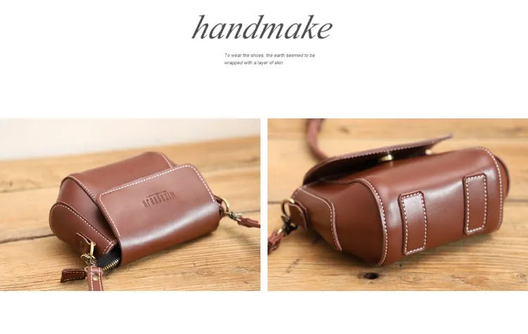 Coffee LEATHER Small Cute Side Bag WOMEN SHOULDER BAG Small Crossbody Purse FOR WOMEN