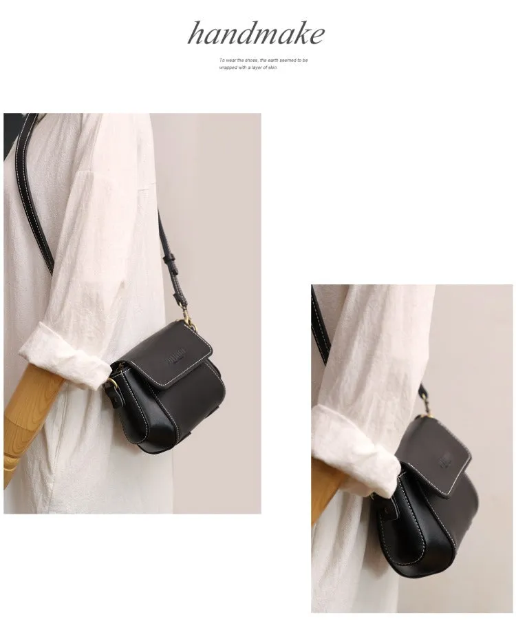 Coffee LEATHER Small Cute Side Bag WOMEN SHOULDER BAG Small Crossbody Purse FOR WOMEN