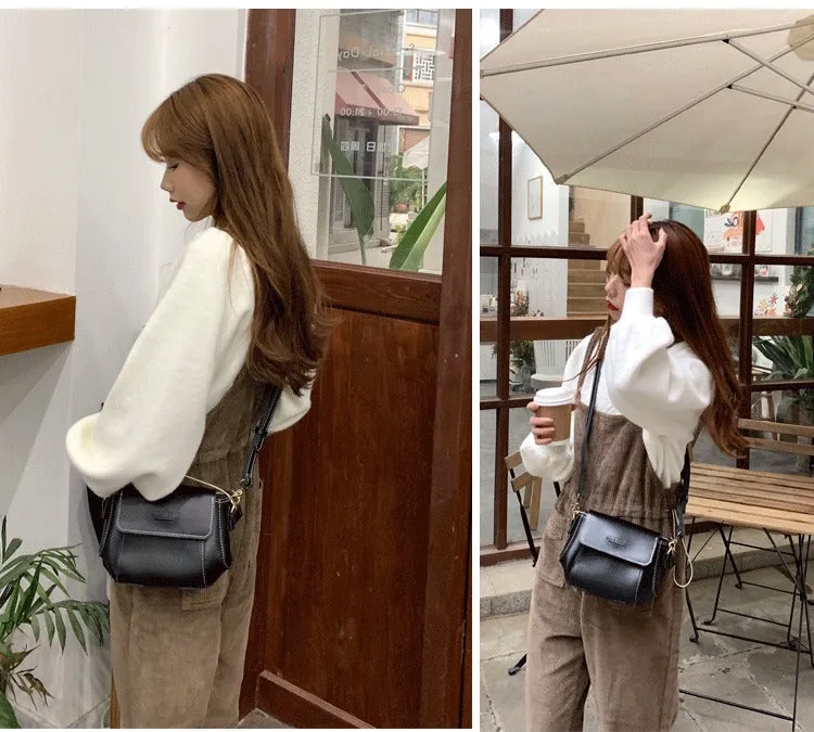 Coffee LEATHER Small Cute Side Bag WOMEN SHOULDER BAG Small Crossbody Purse FOR WOMEN