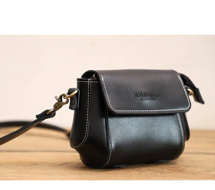 Coffee LEATHER Small Cute Side Bag WOMEN SHOULDER BAG Small Crossbody Purse FOR WOMEN