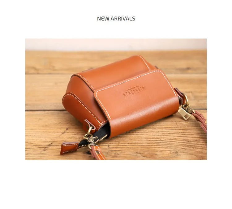 Coffee LEATHER Small Cute Side Bag WOMEN SHOULDER BAG Small Crossbody Purse FOR WOMEN