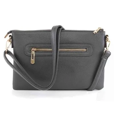 Crossbody Zipper Purse with Wristlet Strap - 4 Colors