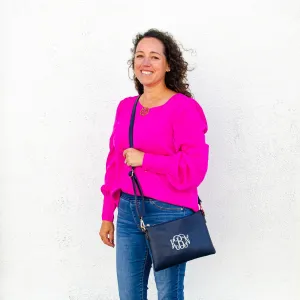 Crossbody Zipper Purse with Wristlet Strap - 4 Colors