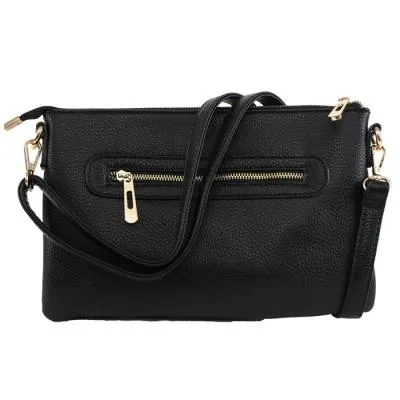 Crossbody Zipper Purse with Wristlet Strap - 4 Colors