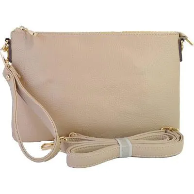 Crossbody Zipper Purse with Wristlet Strap - 4 Colors