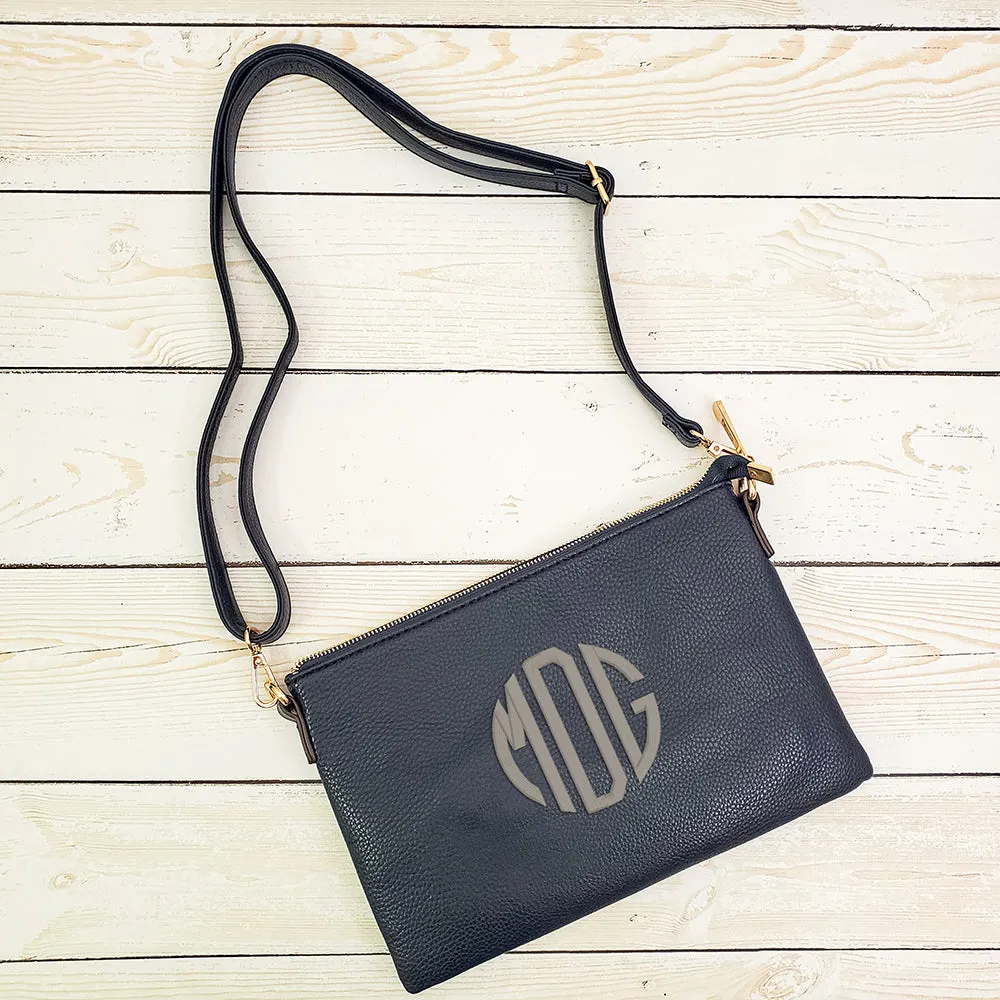 Crossbody Zipper Purse with Wristlet Strap - 4 Colors
