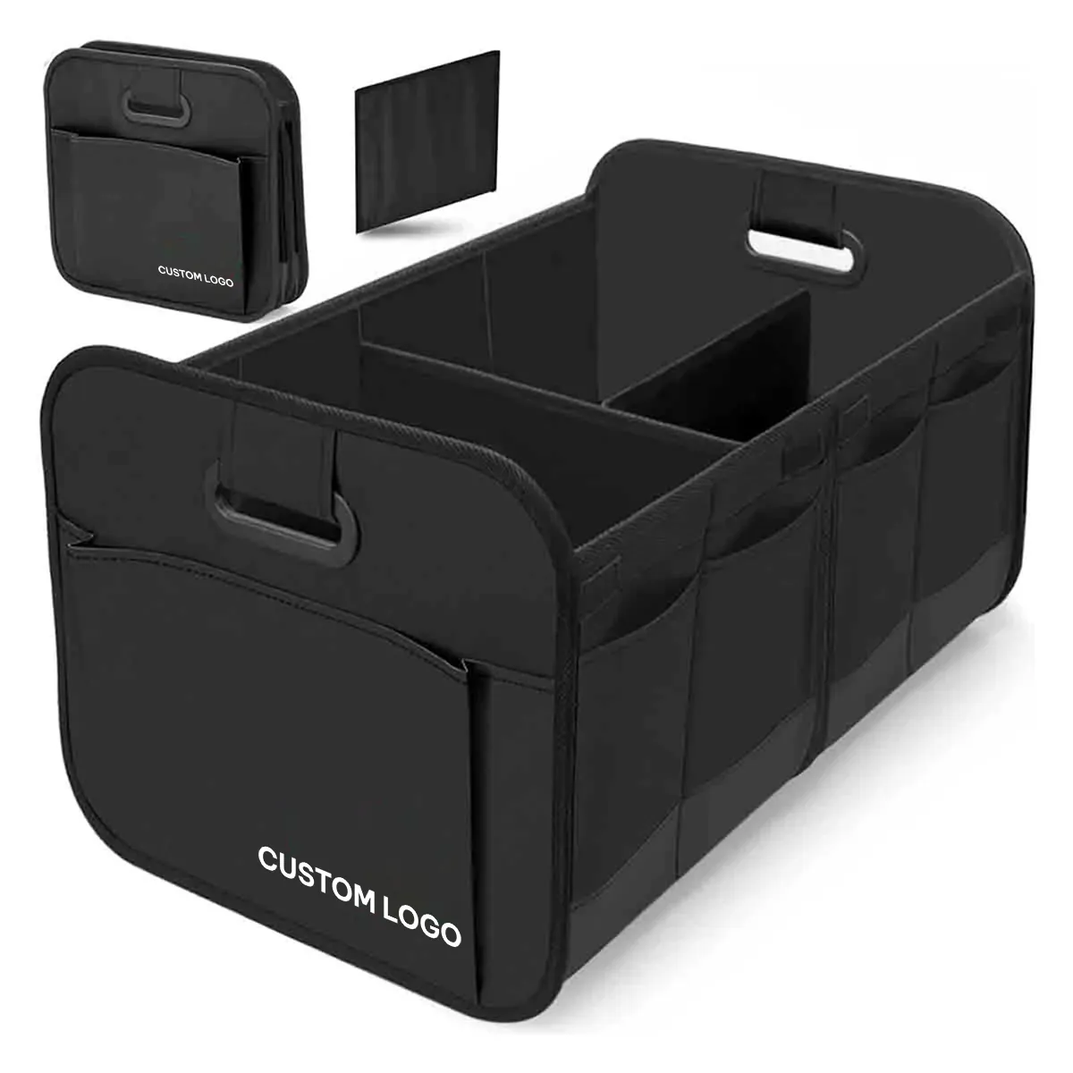 Custom Logo Car Trunk Organizer Storage, Fit with Cadillac, Car Storage, Reinforced Handles, Collapsible Multi, Compartment Car Organizers, Foldable and Waterproof, 600D Oxford Polyester