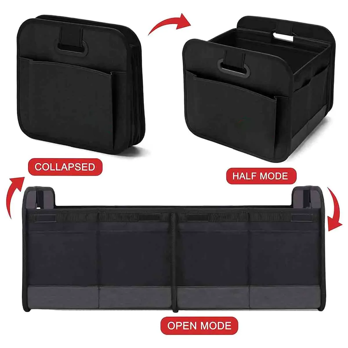 Custom Text For Car Trunk Organizer Storage, Compatible with All Cars, Reinforced Handles, Collapsible Multi, Compartment Car Organizers, Foldable and Waterproof, 600D Oxford Polyester LE12995