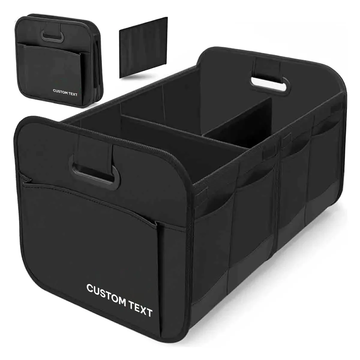 Custom Text For Car Trunk Organizer Storage, Compatible with All Cars, Reinforced Handles, Collapsible Multi, Compartment Car Organizers, Foldable and Waterproof, 600D Oxford Polyester LE12995