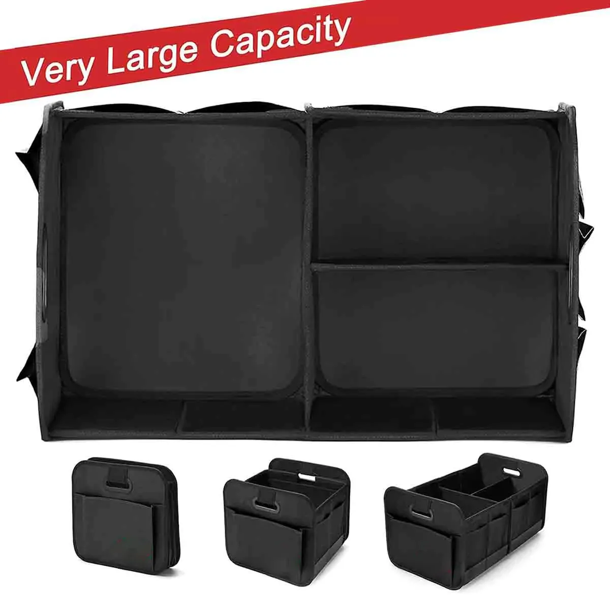 Custom Text For Car Trunk Organizer Storage, Compatible with All Cars, Reinforced Handles, Collapsible Multi, Compartment Car Organizers, Foldable and Waterproof, 600D Oxford Polyester LE12995
