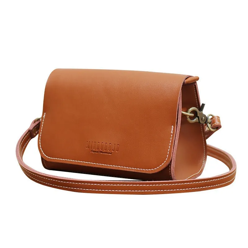 Cute Black LEATHER Small Side Bag Handmade WOMEN Crossbody BAG Phone Purse FOR WOMEN
