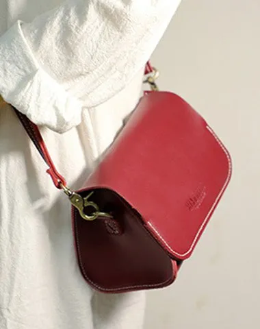 Cute Black LEATHER Small Side Bag Handmade WOMEN Crossbody BAG Phone Purse FOR WOMEN
