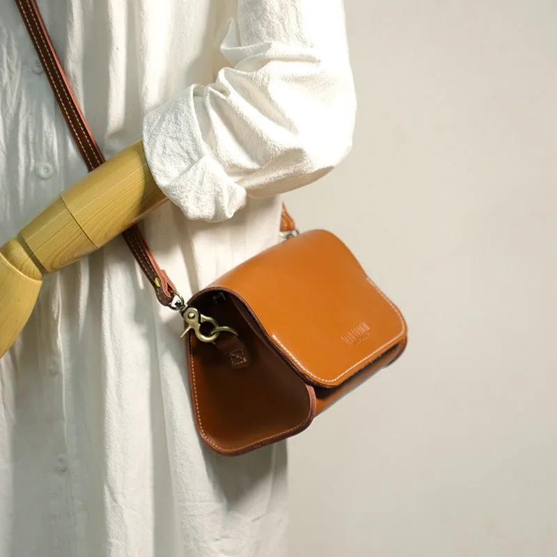 Cute Black LEATHER Small Side Bag Handmade WOMEN Crossbody BAG Phone Purse FOR WOMEN