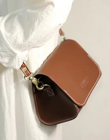 Cute Black LEATHER Small Side Bag Handmade WOMEN Crossbody BAG Phone Purse FOR WOMEN