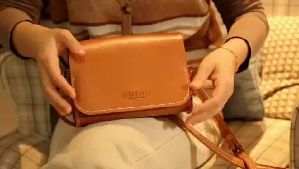Cute Black LEATHER Small Side Bag Handmade WOMEN Crossbody BAG Phone Purse FOR WOMEN