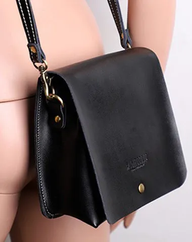 Cute Brown LEATHER Square Side Bag Handmade WOMEN Phone Crossbody BAG Purse FOR WOMEN