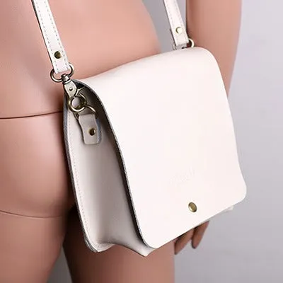 Cute Brown LEATHER Square Side Bag Handmade WOMEN Phone Crossbody BAG Purse FOR WOMEN
