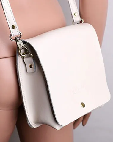 Cute Brown LEATHER Square Side Bag Handmade WOMEN Phone Crossbody BAG Purse FOR WOMEN
