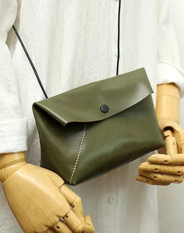 Cute LEATHER Mini Side Bag Brown Handmade WOMEN Crossbody BAG Phone Purse FOR WOMEN