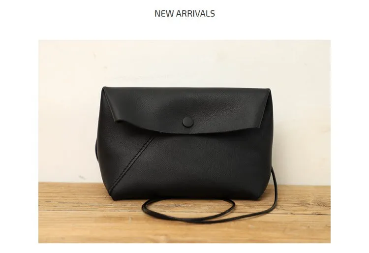 Cute LEATHER Mini Side Bag Brown Handmade WOMEN Crossbody BAG Phone Purse FOR WOMEN