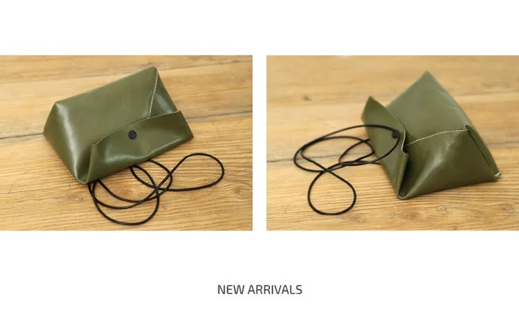 Cute LEATHER Mini Side Bag Brown Handmade WOMEN Crossbody BAG Phone Purse FOR WOMEN