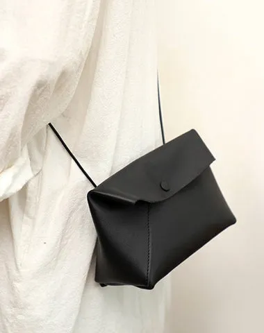 Cute LEATHER Mini Side Bag Brown Handmade WOMEN Crossbody BAG Phone Purse FOR WOMEN