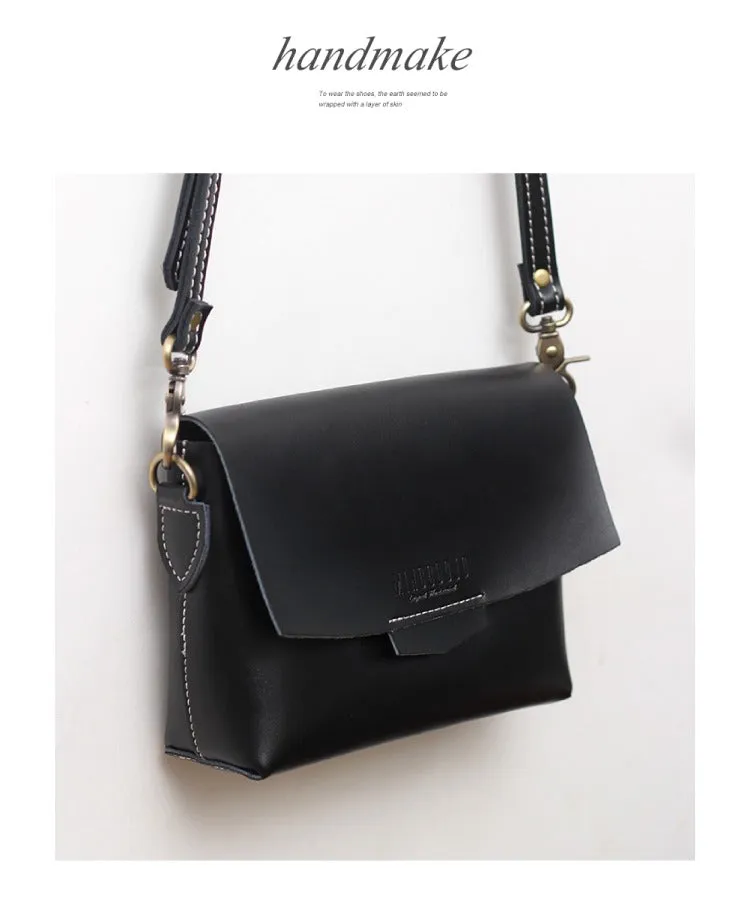 Cute LEATHER Small Side Bag Brown WOMEN SHOULDER BAG Small Handmade Crossbody Purse FOR WOMEN