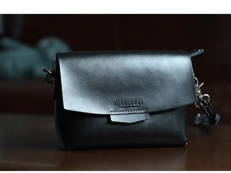 Cute LEATHER Small Side Bag Brown WOMEN SHOULDER BAG Small Handmade Crossbody Purse FOR WOMEN