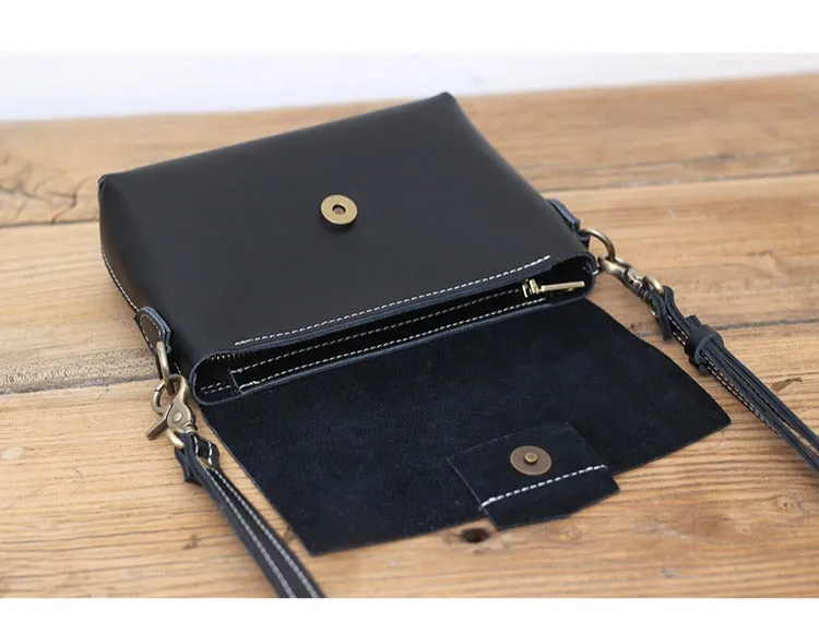 Cute LEATHER Small Side Bag Brown WOMEN SHOULDER BAG Small Handmade Crossbody Purse FOR WOMEN