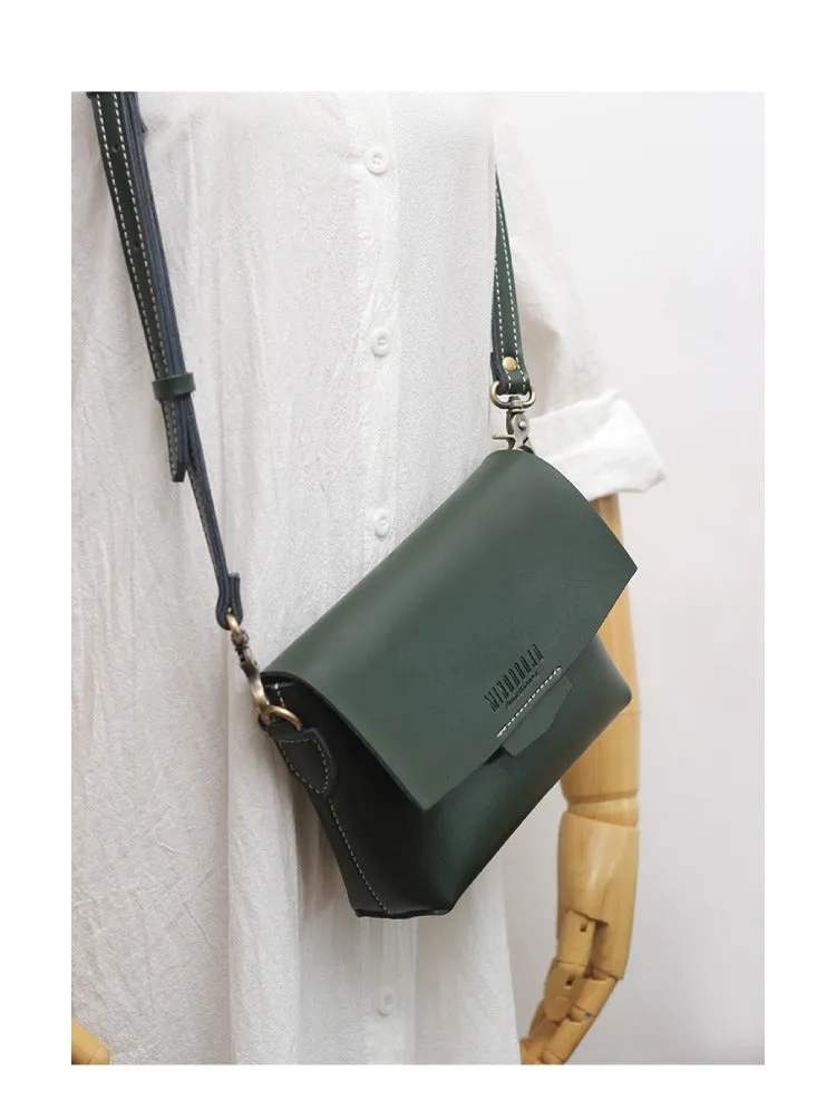 Cute LEATHER Small Side Bag Brown WOMEN SHOULDER BAG Small Handmade Crossbody Purse FOR WOMEN