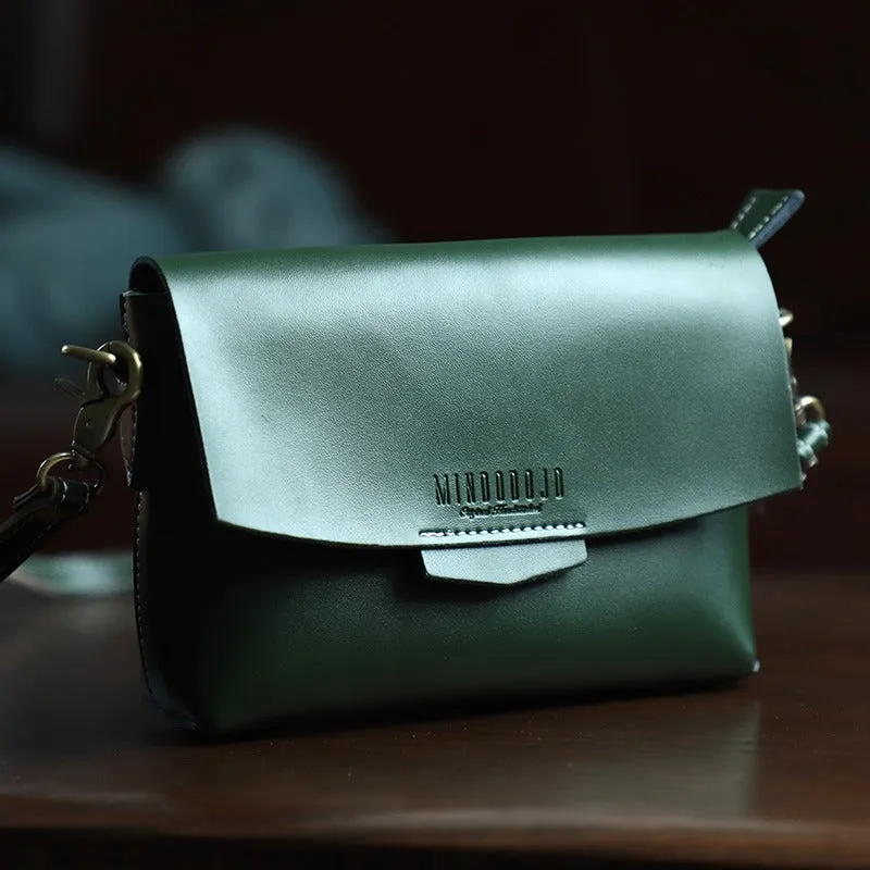 Cute LEATHER Small Side Bag Brown WOMEN SHOULDER BAG Small Handmade Crossbody Purse FOR WOMEN