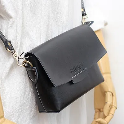 Cute LEATHER Small Side Bag Brown WOMEN SHOULDER BAG Small Handmade Crossbody Purse FOR WOMEN