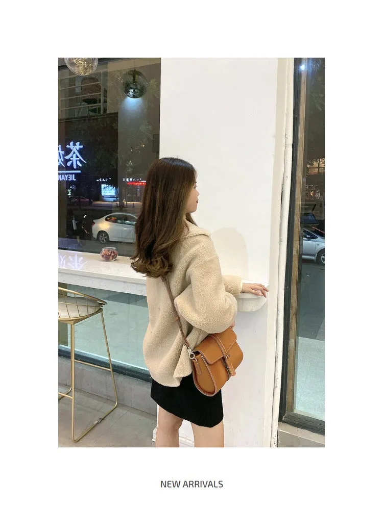 Cute LEATHER Small Side Bag Coffee WOMEN SHOULDER BAG Small Crossbody Purse FOR WOMEN